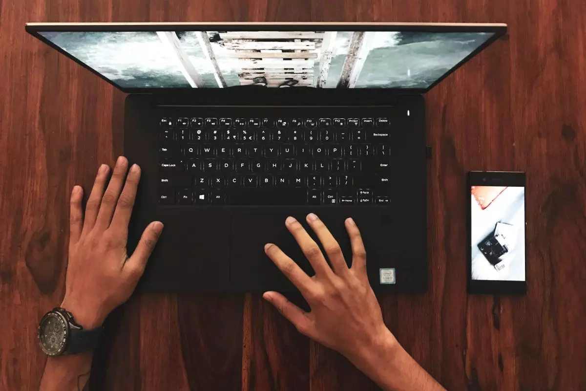 someone working on a laptop